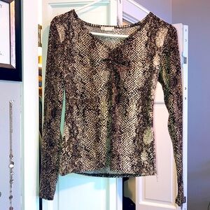Brown Snake Print Long Sleeve